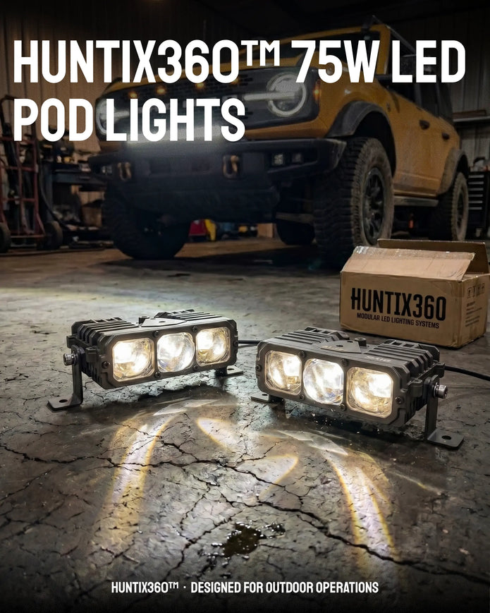 Huntix360™ 75W LED Off-Road Spotlights (Super Bright 5500K, Waterproof)